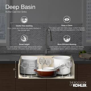 KOHLER Langlade Smart Divide Drop-In Cast-Iron 33 in. 1-Hole Double Bowl Kitchen Sink in Biscuit K-6626-1-96