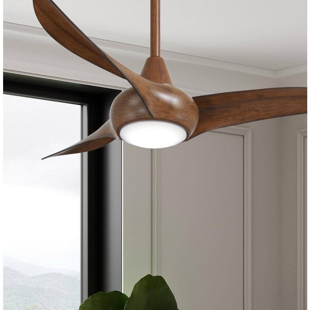 MINKA-AIRE Light Wave 44 in. LED Indoor Distressed Koa Ceiling Fan with Light and Remote Control F845-DK