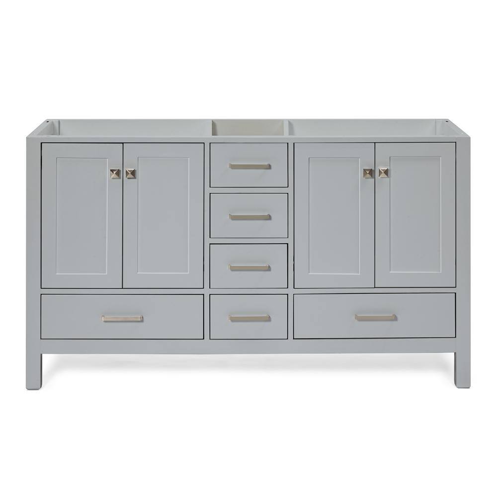 ARIEL Cambridge 60 in. W Vanity Cabinet Only in Grey A061D-BC-GRY