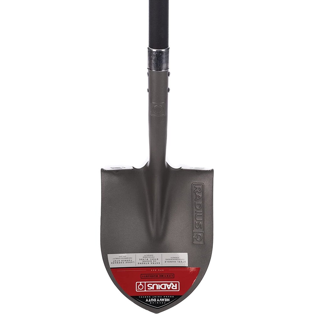 Radius Garden 58 in Long Handle Round Point Shovel  Steel Shaft