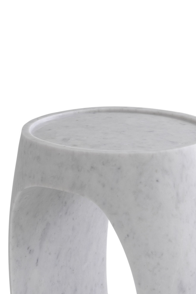 White Marble Round Side Table  Eichholtz Clipper High   Traditional   Side Tables And End Tables   by Oroa   Distinctive Furniture  Houzz