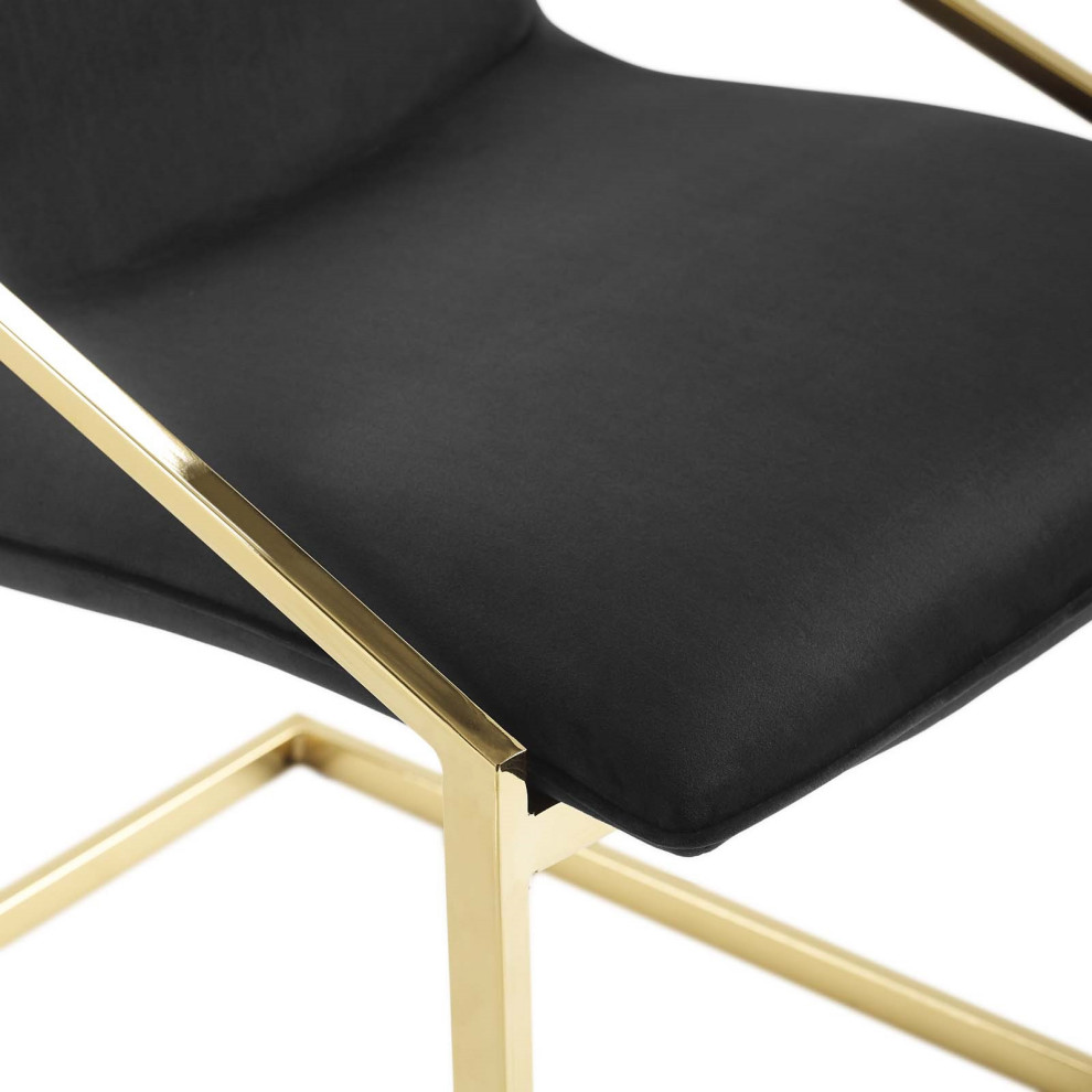 Velvet Dining Chair  Karina Pierre Side Chair  Glam Gold Guest Chair   Contemporary   Dining Chairs   by mod space furniture  Houzz