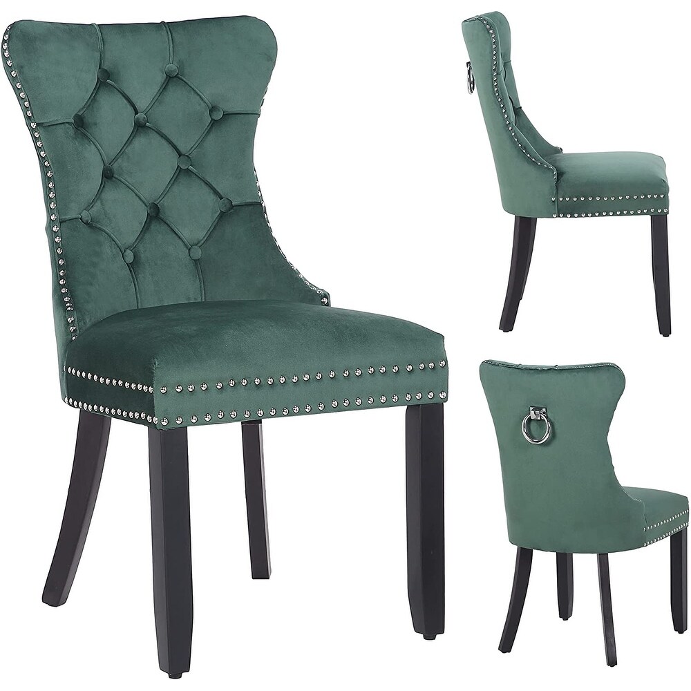 High Back Velvet Upholstered Dining Chairs