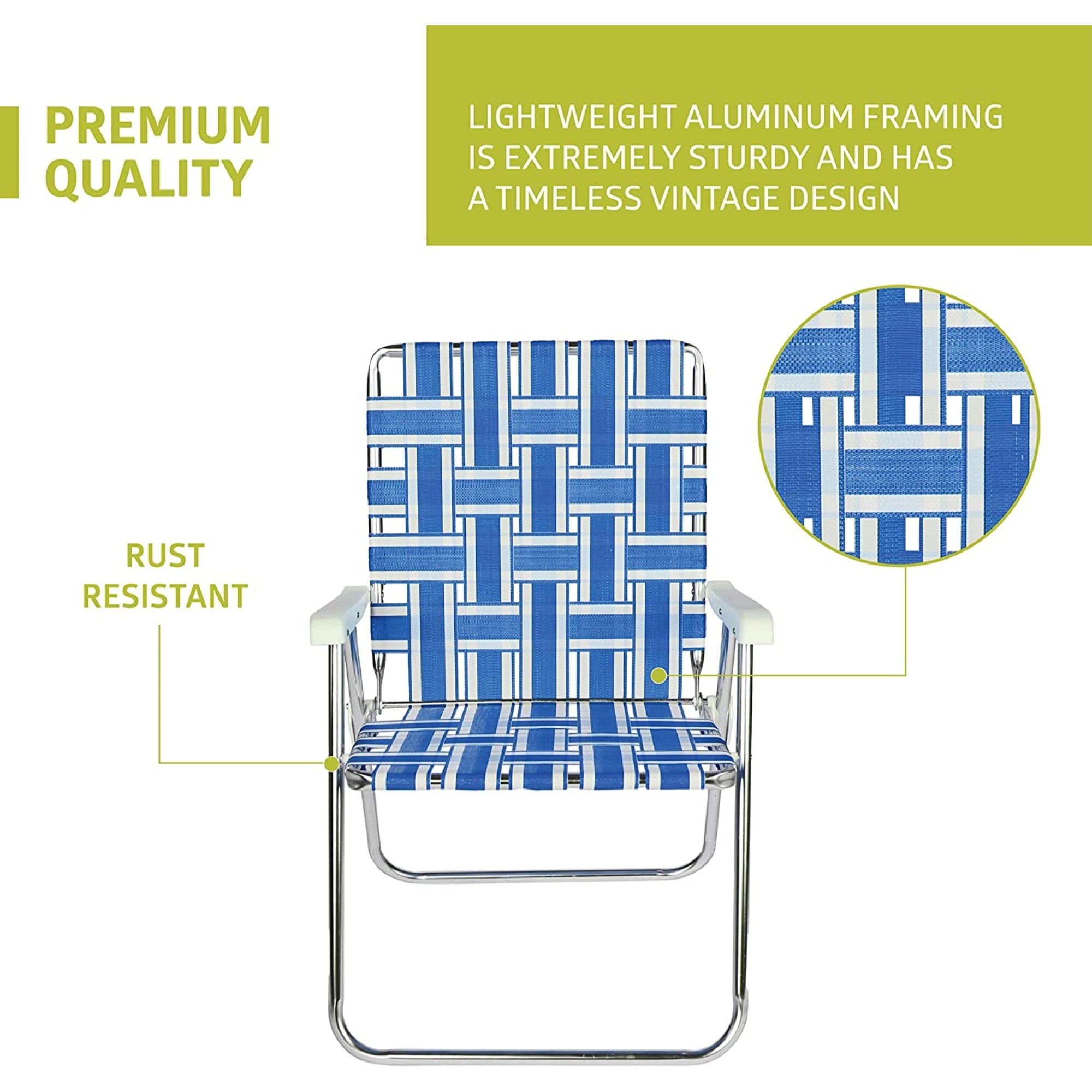 Blue Metal Patio Folding Chair (Set of 2)