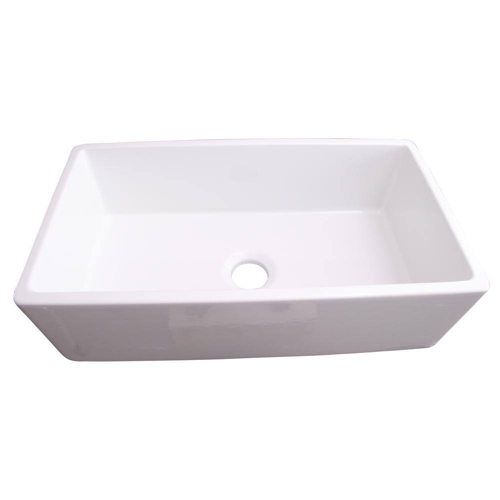 Barclay Products Gwen Farmhouse Apron Front Fireclay 33 in. Single Bowl Kitchen Sink in White FS33