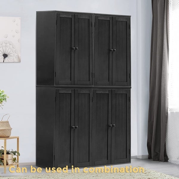 Wood Wall Storage Cabinet with Adjustable Shelf and Double Doors