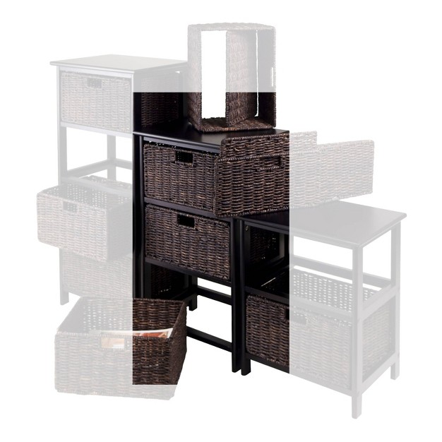 Omaha Storage Rack With Baskets Black Winsome