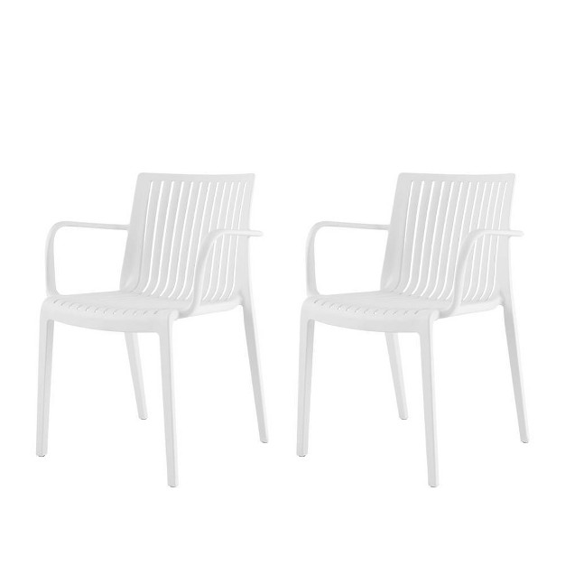 Milos 2pk Stackable Outdoor Arm Chairs Lagoon