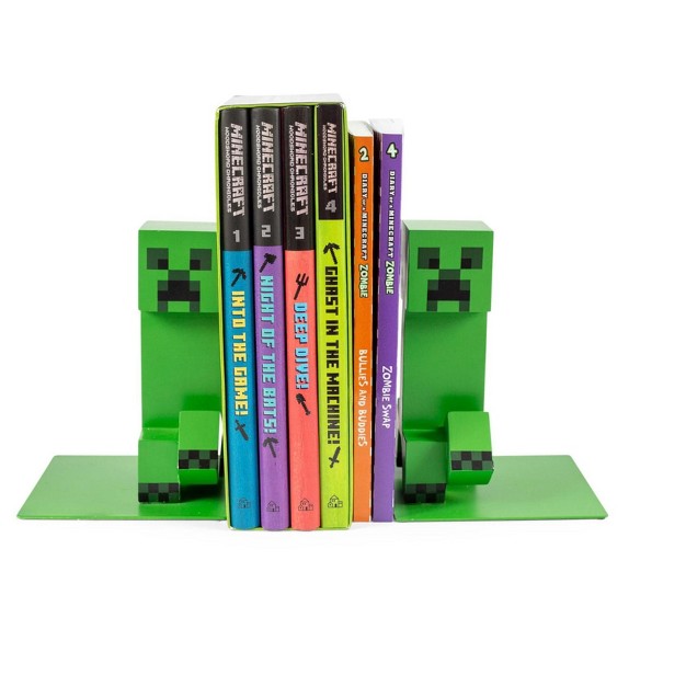 Ukonic Minecraft 6 inch Creeper Bookends Set Of 2