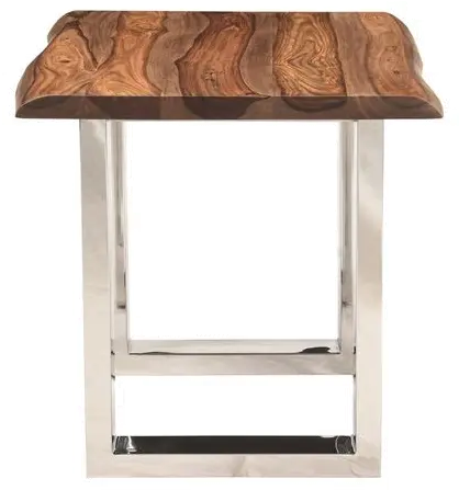 Dunstan Live Edge End Table with Chrome Legs