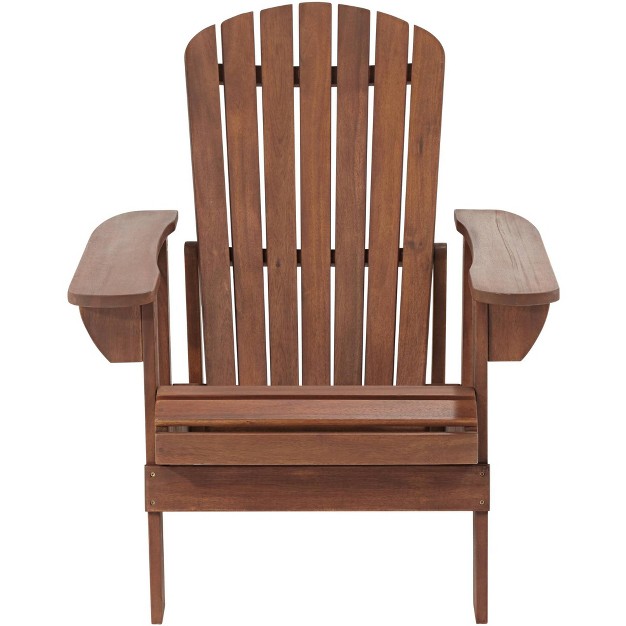 Teal Island Designs Fletcher Dark Wood Outdoor Reclining Adirondack Chair