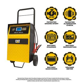 CAT Professional Rolling 40 Amp Battery Charger 3 Amp Maintainer with 200 Amp Engine Start CBC200EW