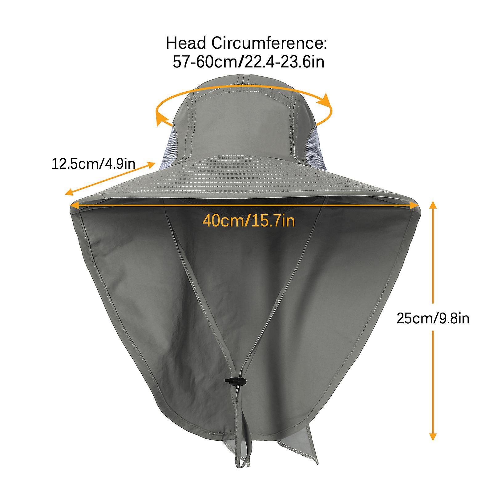 Women Wide Brim Sun Hat With Neck Flap For Travel Camping Hiking Boating Fishing Multicolor