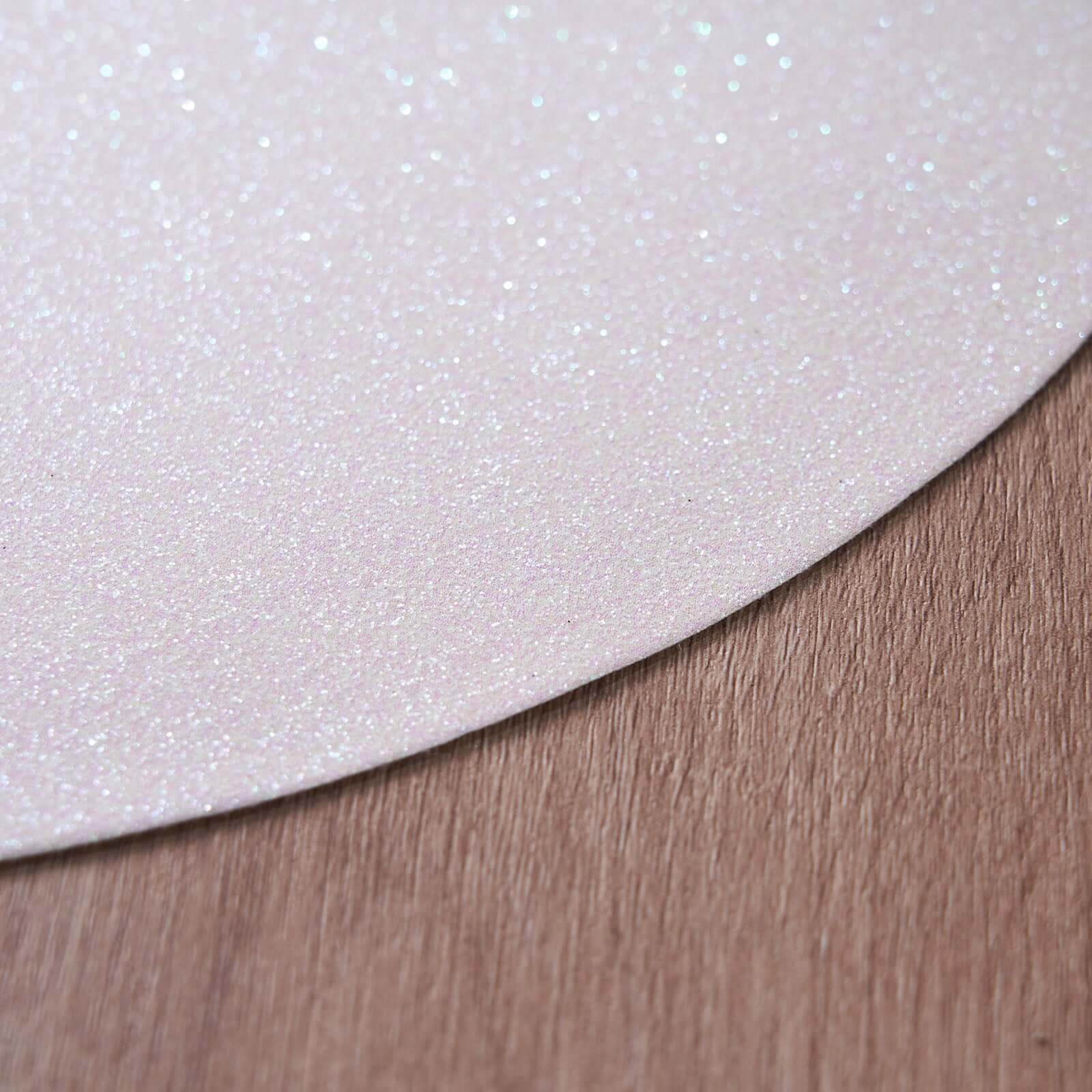 6 Pack Iridescent Sparkle Placemats, Non Slip Decorative Round Glitter Table Mat