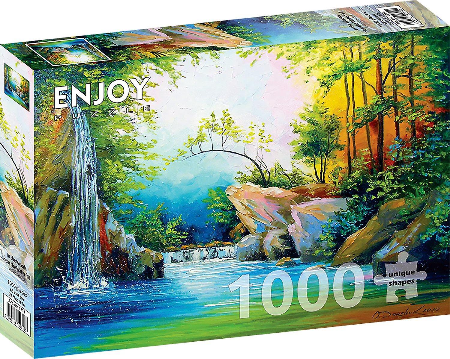 Enjoy In the Woods near the Waterfall Jigsaw Puzzle (1000 Pieces)