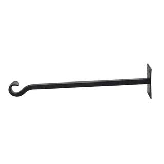 ACHLA DESIGNS 3 in. Tall Black Powder Coat Metal Lodge Straight Brackets with Multiple Hooks (Set of 2) B-106-2