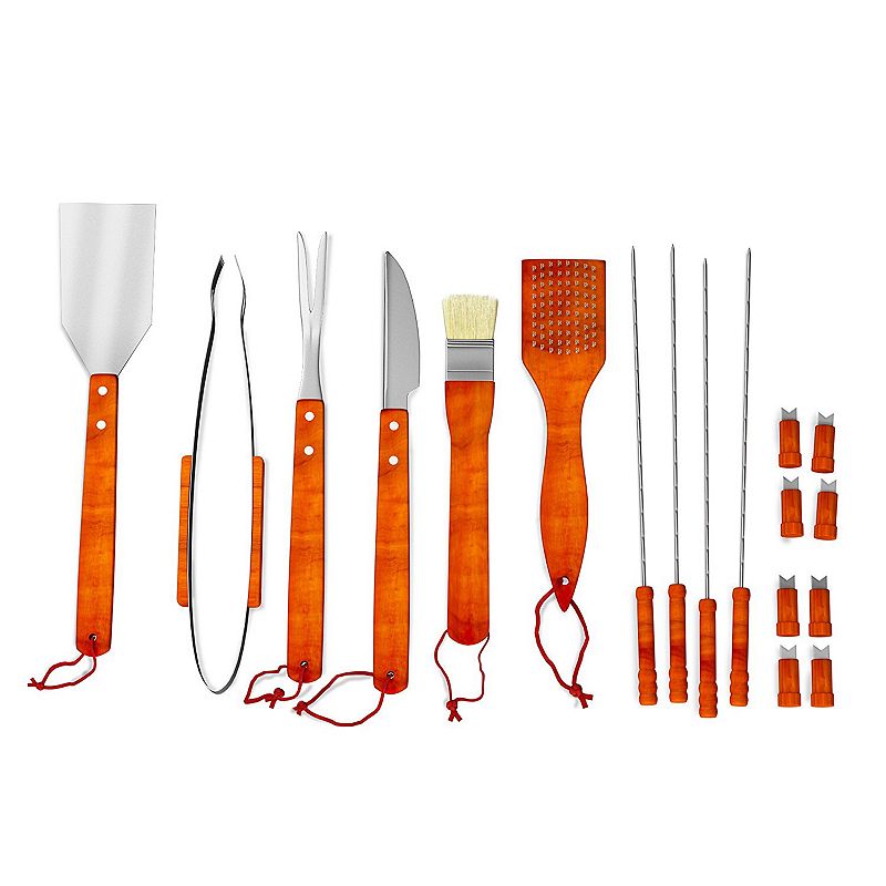 Home-Complete 18-pc. Wood BBQ Grill Tool Set