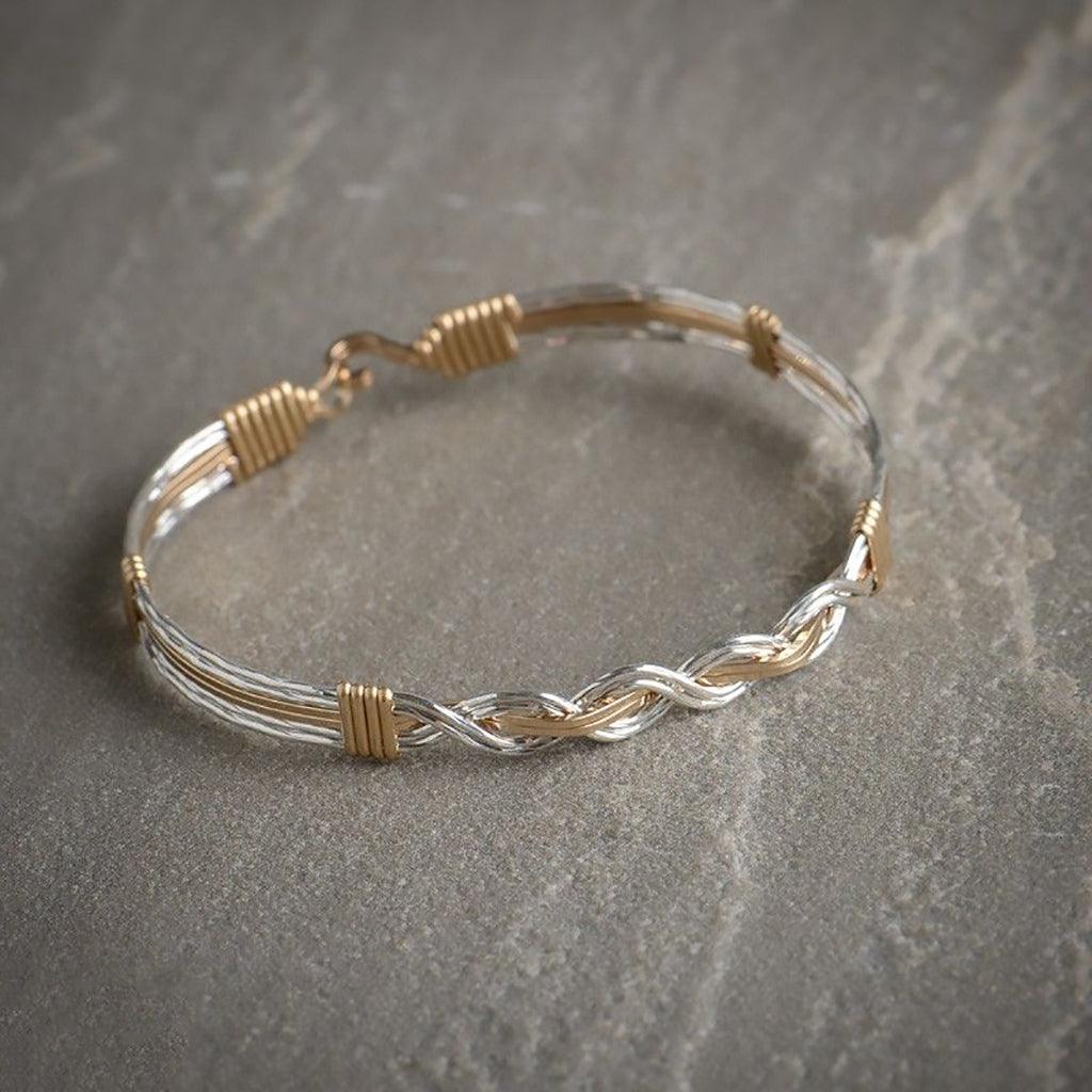 Ronaldo Jewelry  To the Moon and Back Bracelet - Made with 14k Gold Artist Wire and Argentium Silver