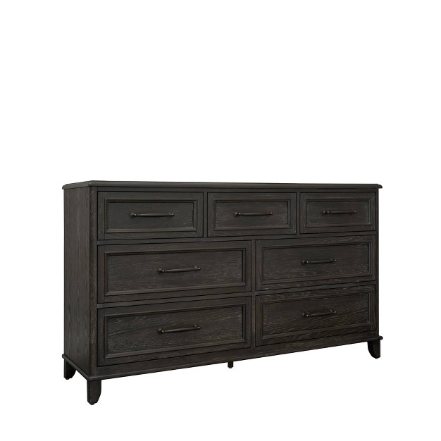 Cindi Sleigh 7 Drawer Dresser Dark Gray Abbyson Living