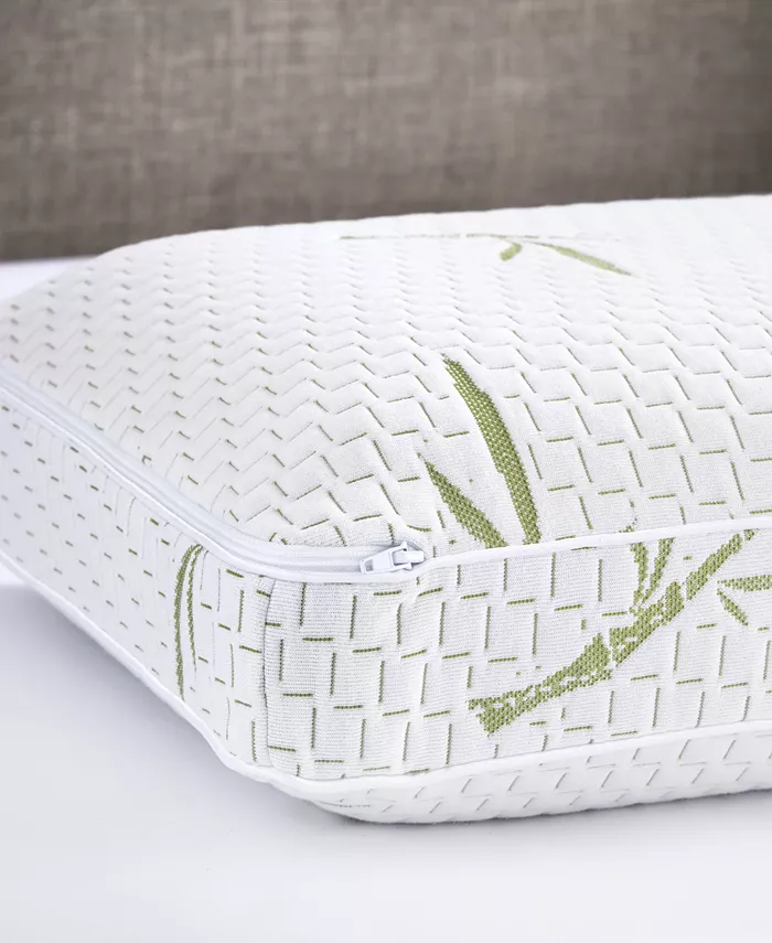 BodiPEDIC Tea Infused Memory Foam Bed Pillow with Rayon from Bamboo Infused Cover， Jumbo