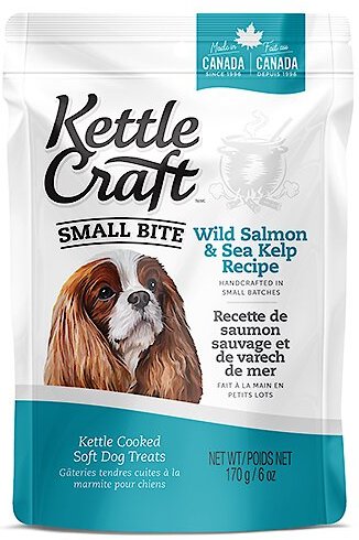 Kettle Craft Soft Bite Wild Salmon and Sea Kelp Recipe Dog Treats， 6-oz bag