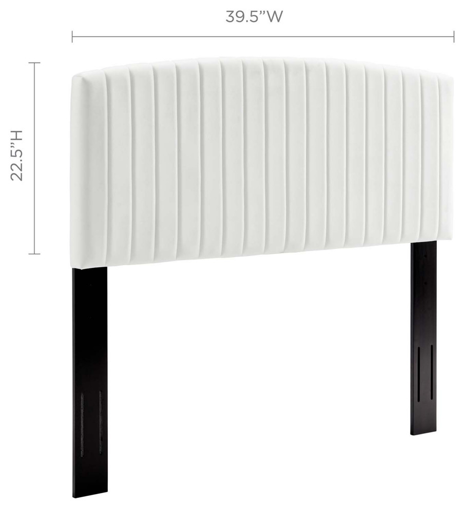 Rebecca Performance Velvet Twin Headboard   White   Contemporary   Headboards   by Trio Supply House  Houzz