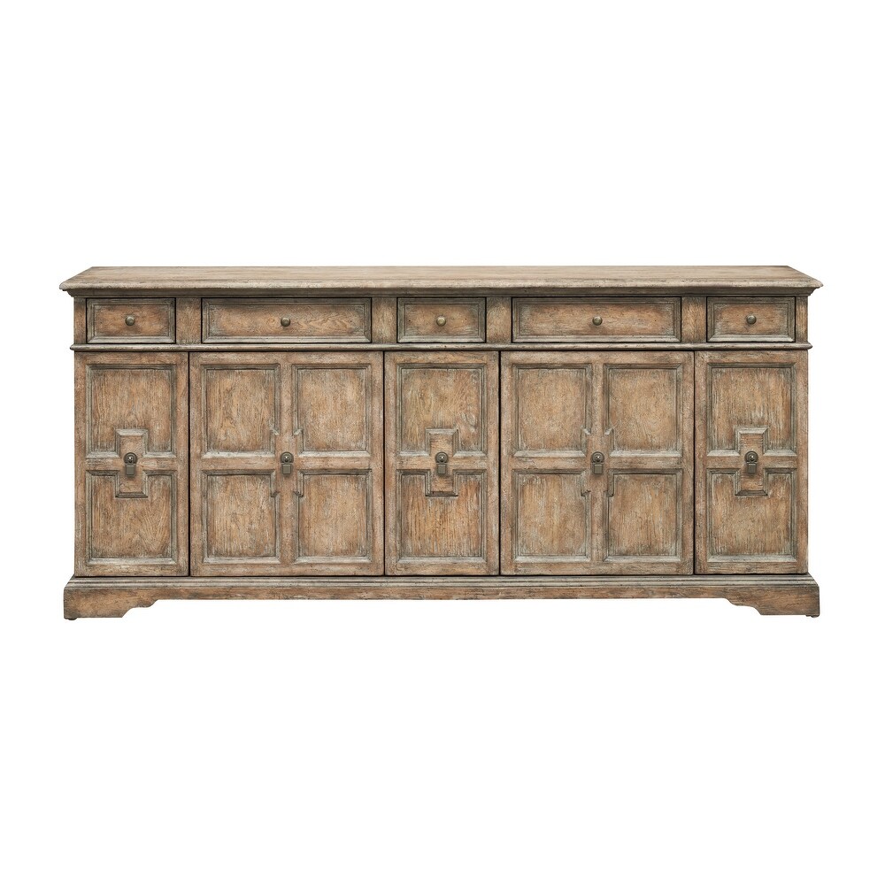 Somette Sussex Rustic Brown Five Door Five Drawer Credenza