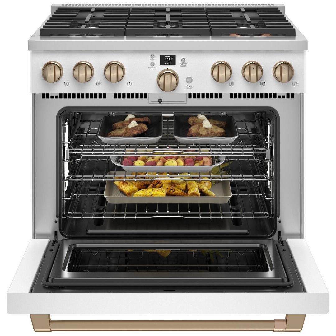 Caf¨¦ 36-inch Freestanding Gas Range with WI-FI Connect CGY366P4TW2