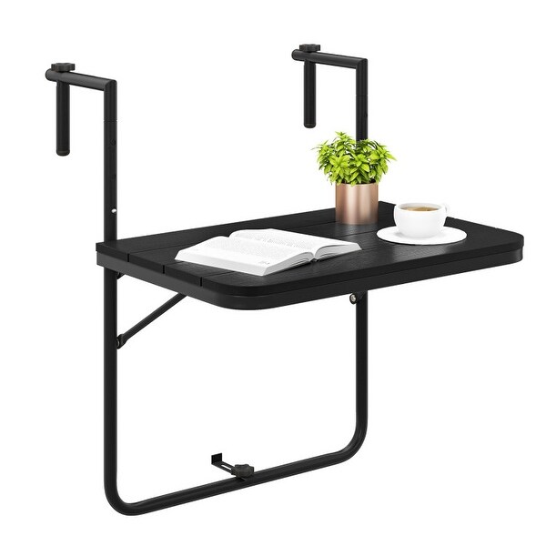 Folding Hanging Table with 3Level Adjustable Height for Patio Balcony