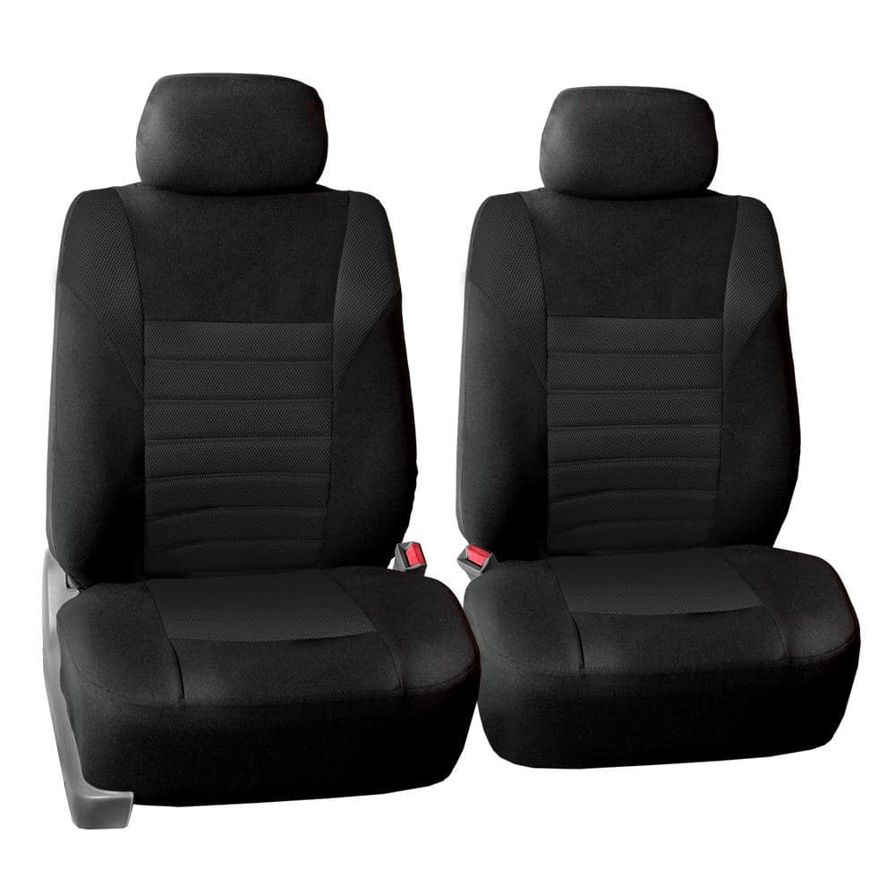 FH Group Premium 3D Air Mesh 47 in. x 23 in. x 1 in. Air Bag Compatible Full Set Car Seat Covers DMFB068BLACK115