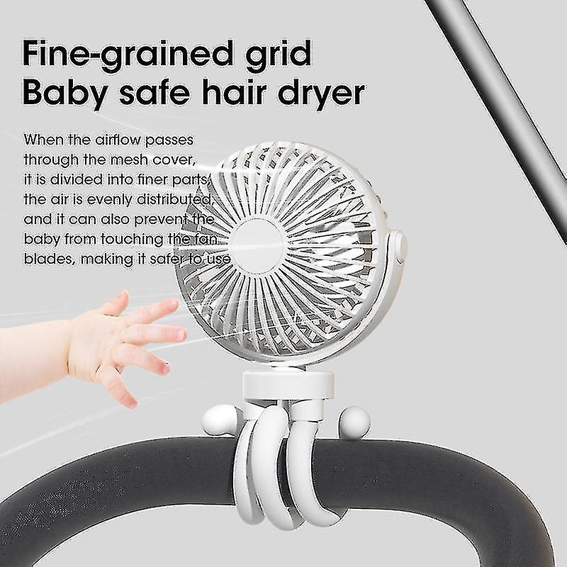 2022 New Baby Stroller Winding Fan Portable Summer Mute Octopus Electric Fan