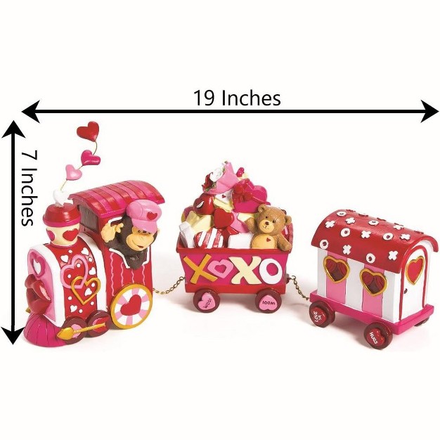 Fun Express Valentine Tabletop Train Valentine x27 s Day Centerpiece Home Decor 3 Pieces