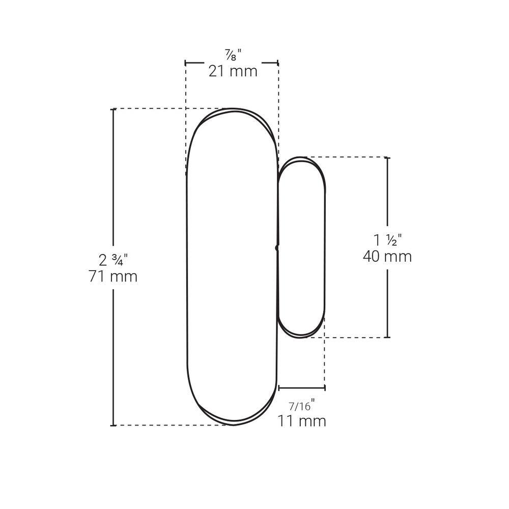 BAZZ Wireless Smart Home Wi-Fi Door Contact Sensor DOORWFW1