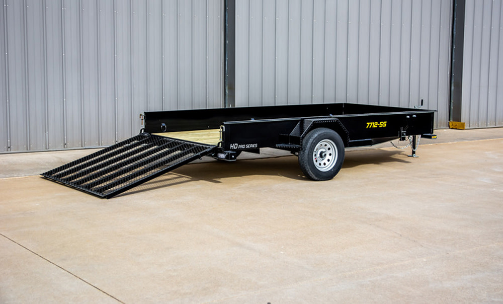 Doolittle Steel Sided Open Utility Trailer 12'x77 Single Axle HD Pro Toolbox