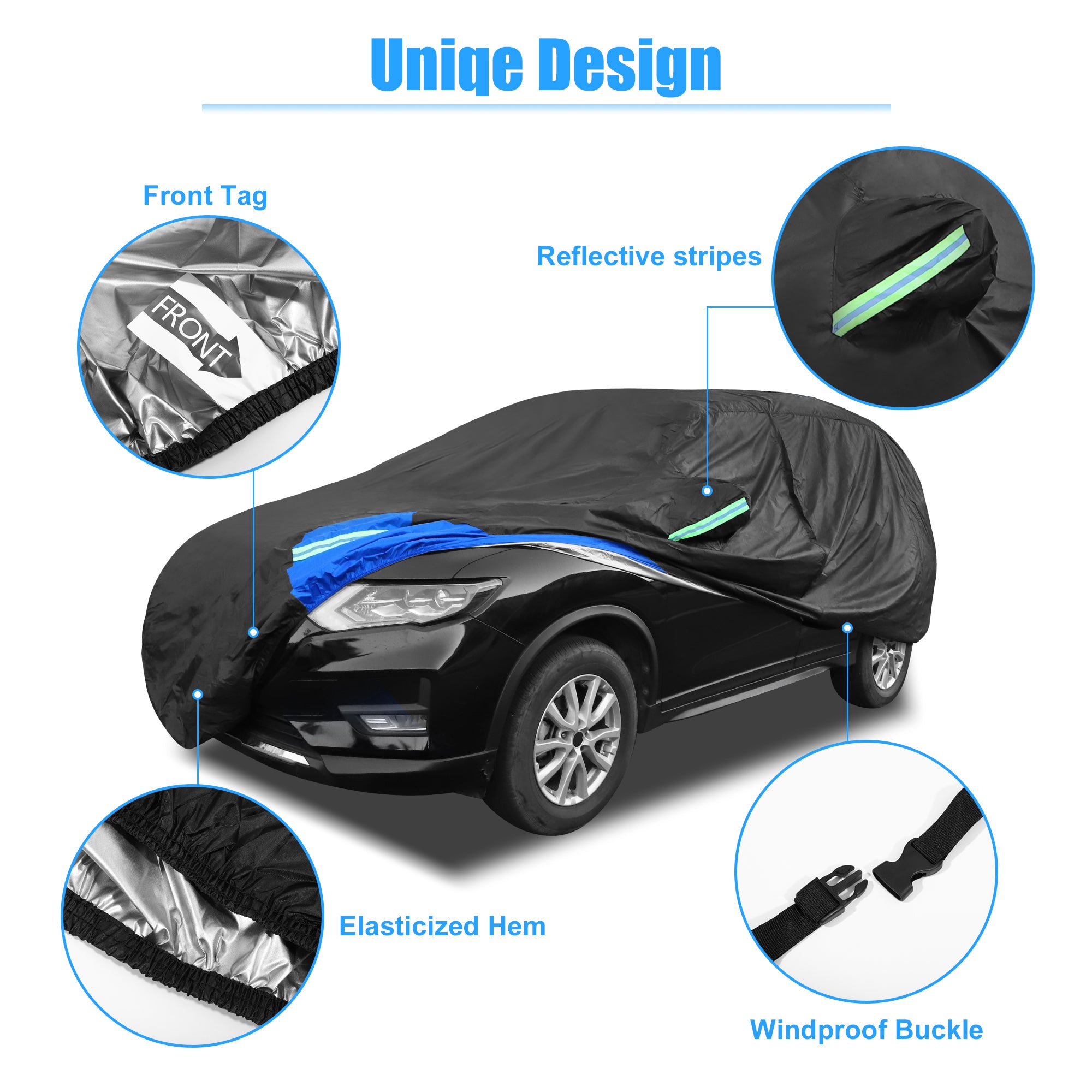 Unique Bargains YXL SUV Car Cover for Outdoor Rain Sun Protection Universal for SUV