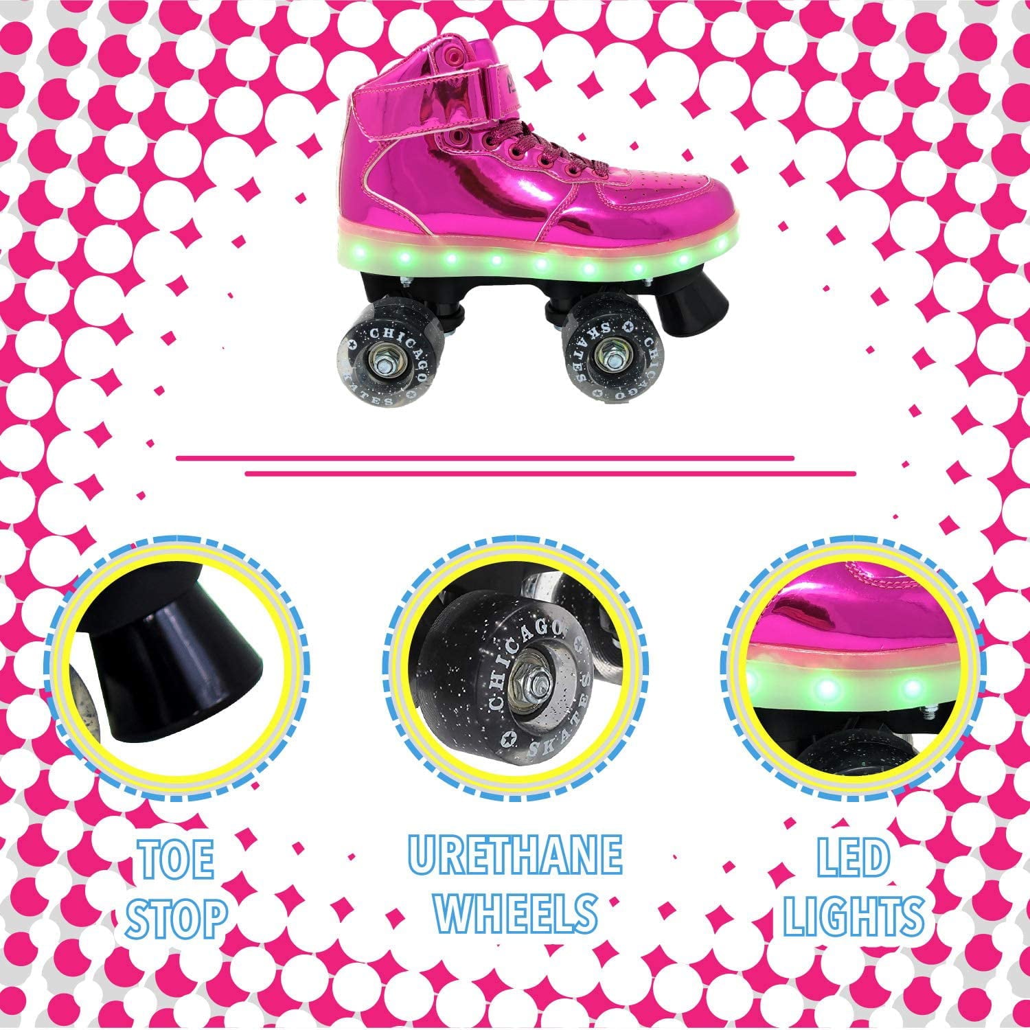 Chicago Skates Pulse Roller Skate， Pink， Size 08