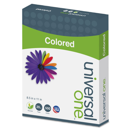 Universal Deluxe Colored Paper， 20lb， 8.5 x 11， Pink， 500/Ream (11204)