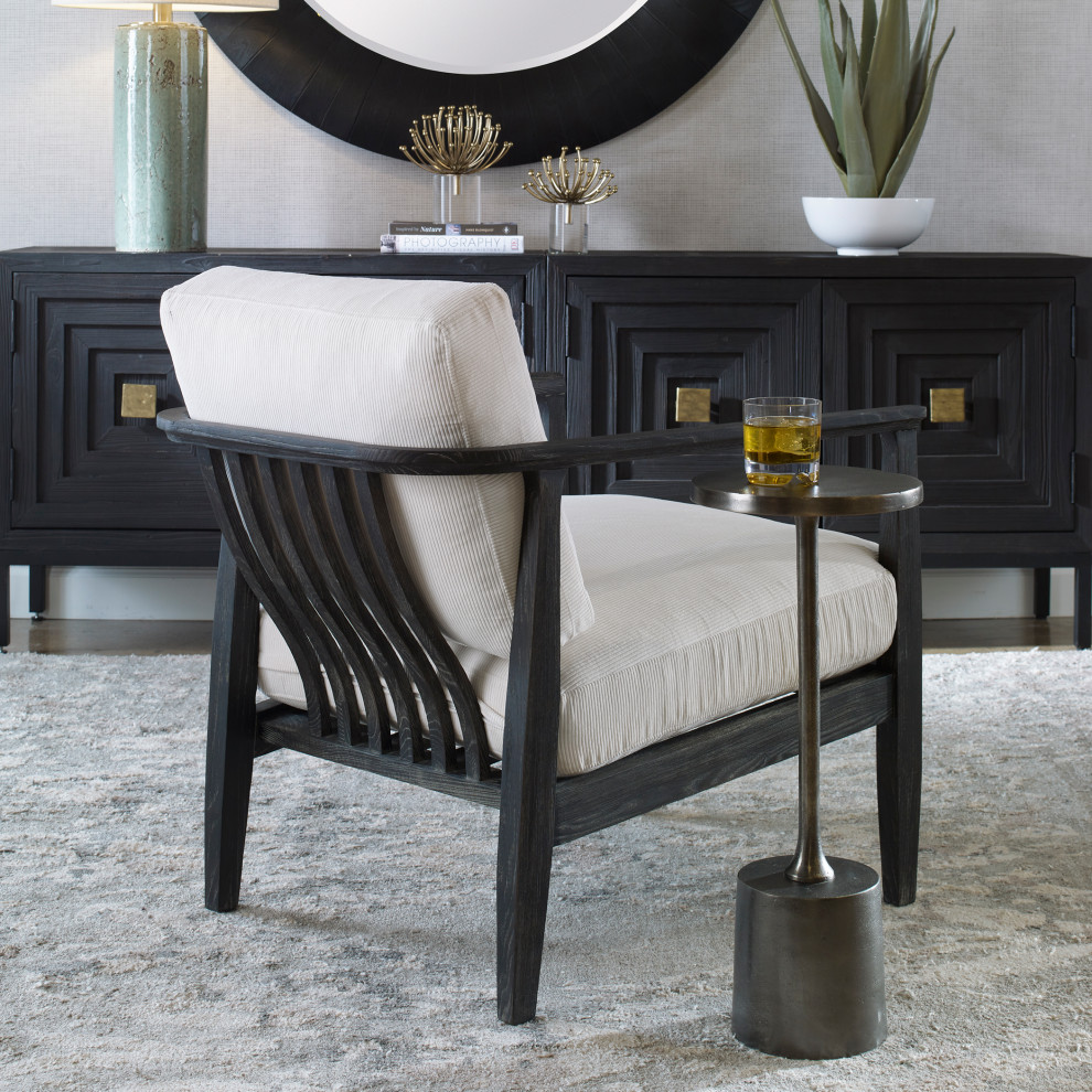 Uttermost Brunei White Accent Chair   Midcentury   Armchairs And Accent Chairs   by Uttermost  Houzz