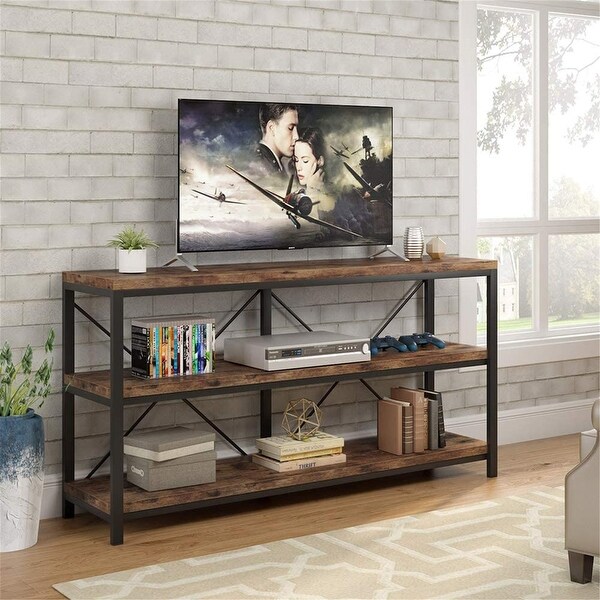 Sofa Table， 3 Tiers Console Table TV Stand with Storage Shelves