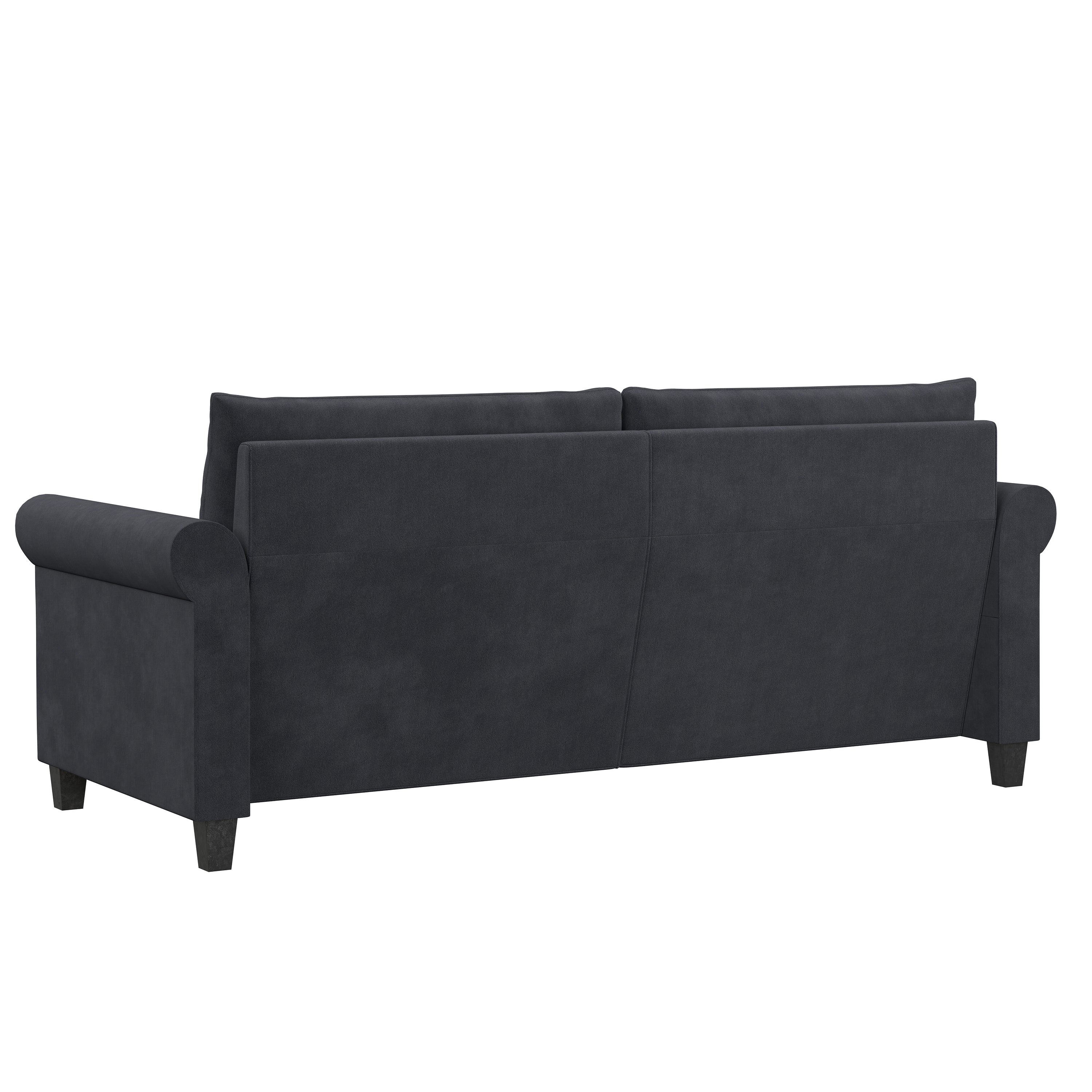 Lifestyle Solutions Fallon Sofa with Nail Head Trim, Charcoal Microfiber