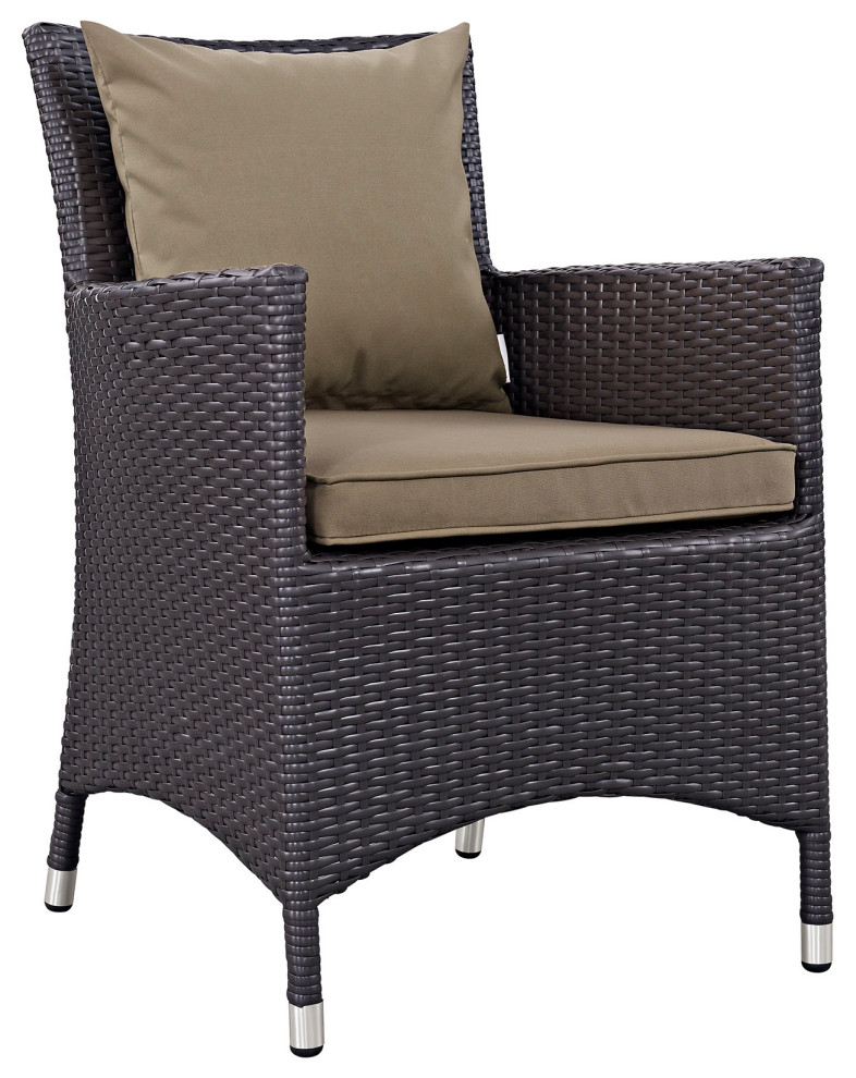 Espresso Mocha Convene 2 Piece Outdoor Patio Dining Set   Tropical   Outdoor Dining Chairs   by First of a Kind USA Inc  Houzz