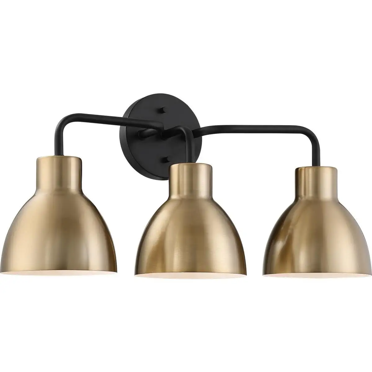 Sloan 3 Light Vanity Matte Black and Burnished Brass Finish