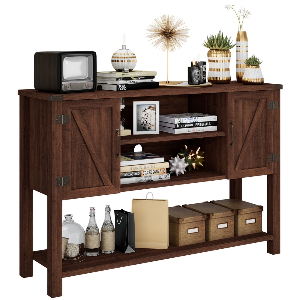 Gymax Buffet Sideboard Storage Cupboard Console Table w/ Open Shelf     See Details