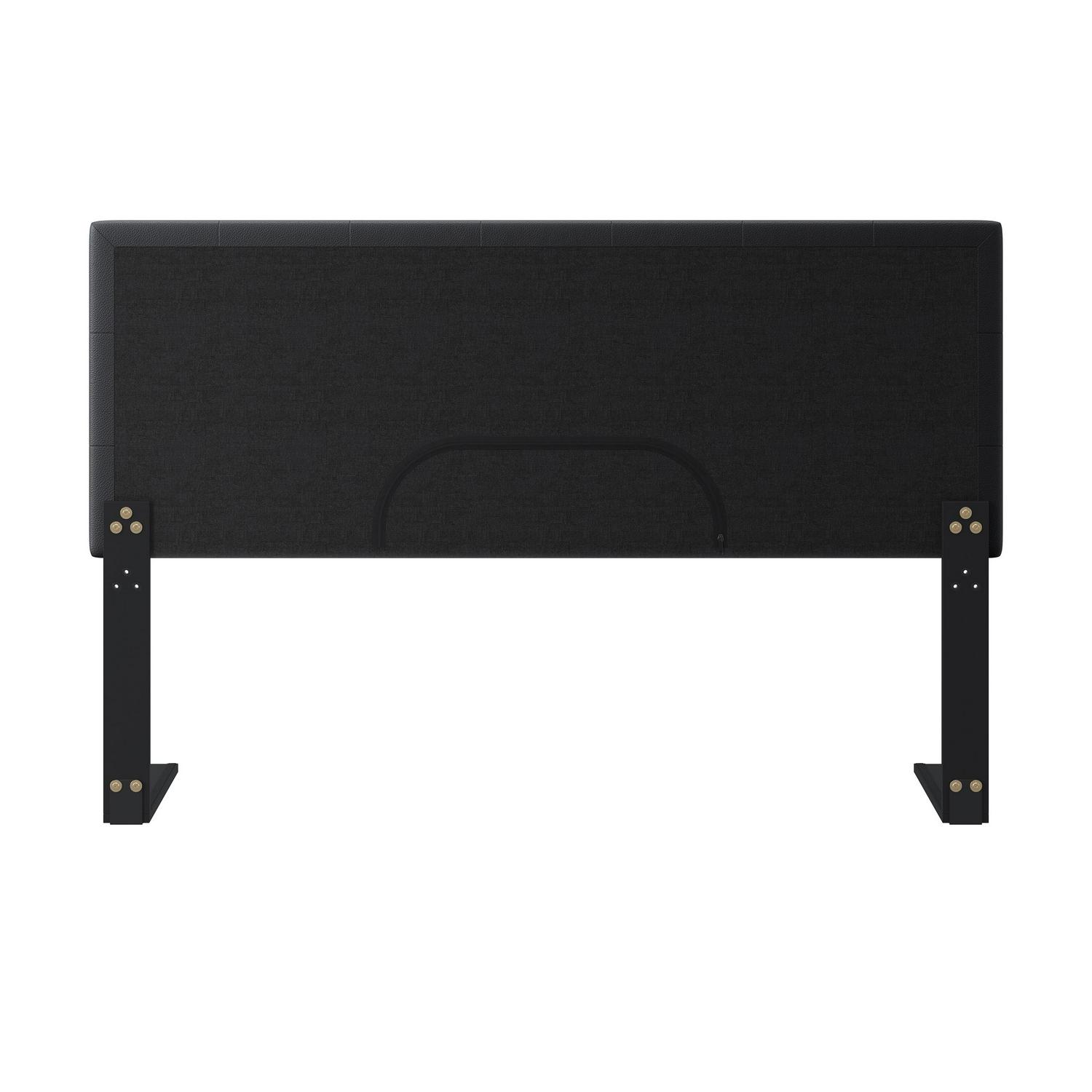 Boyd Sleep Faux Leather Instant Adjustable Headboard， Black