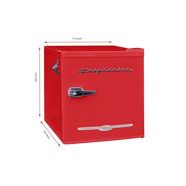 1.6 Cu Ft. Retro Compact Refrigerator with Side Bottle Opener， Red