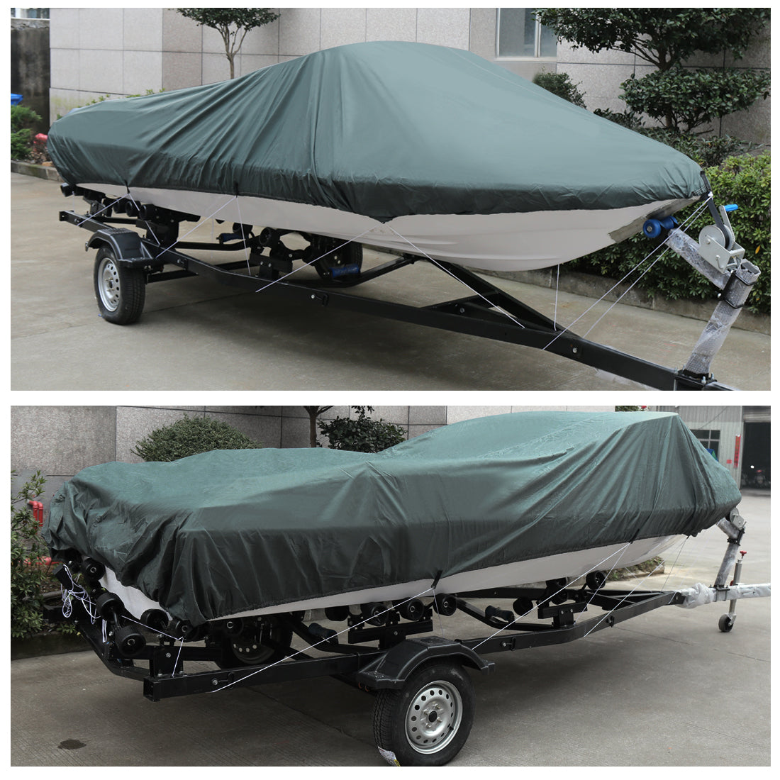 Unique Bargains V-Hull 16'-18' 210D Trailerable Waterproof Boat Cover