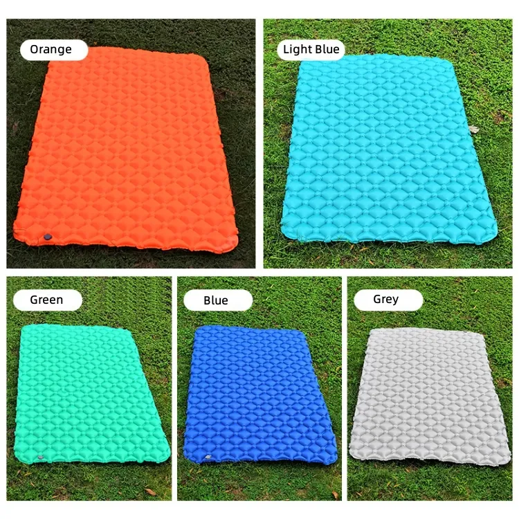 Double Sleeping Pad for Camping Inflatable 2 Person Sleeping Mat with Built in Pump Extra Thick Waterproof Camping Mat