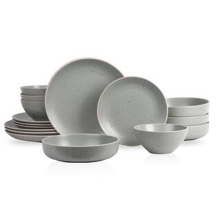 STONE LAIN Stone Lain Lauren 16-Piece Dinnerware Set Stoneware Service For 4 Green BLB1102-B010002