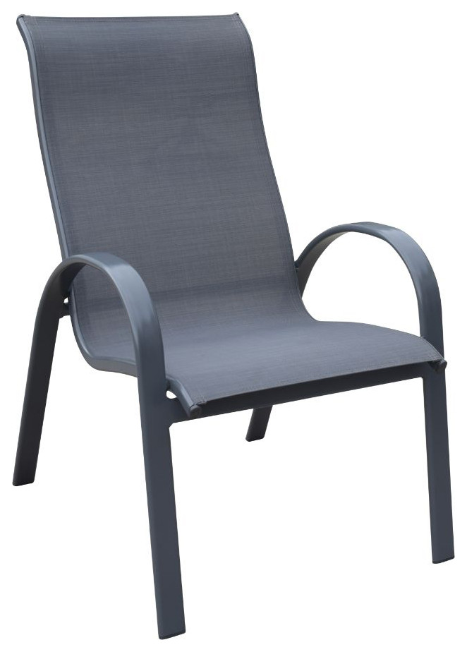 Santa Fe Aluminum 4 Sling Chairs   Transitional   Outdoor Dining Chairs   by Courtyard Casual  Houzz