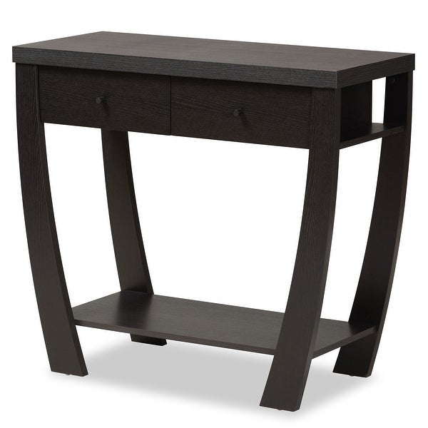 Capote Modern and Contemporary Dark Brown Finished Wood Console Table